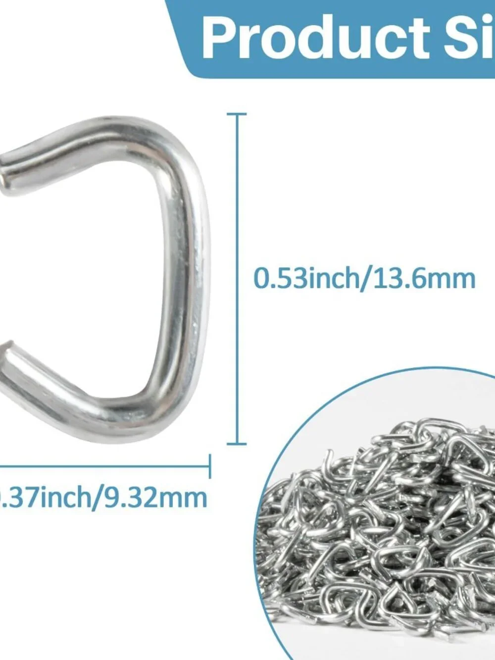 Sukh 650PCS Galvanized Hog Rings - Hog Nose Rings 3/8 Upholstery Heavy Duty for